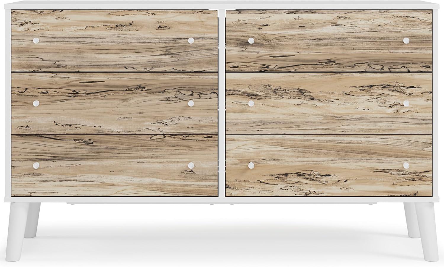 Signature Design by Ashley Contemporary Piperton 6 Drawer Dresser, Two-tone Brown/White