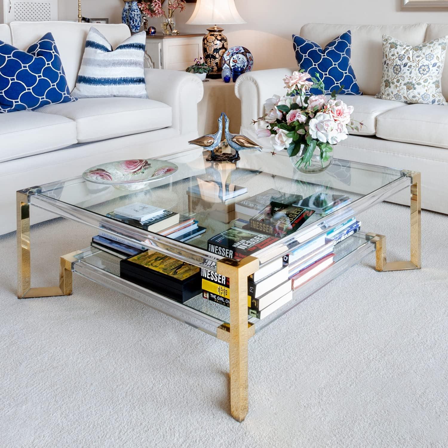 36 Inch Square Glass Table Top 1/4 Inch Thick Clear Tempered Glass With Flat Edge Polished