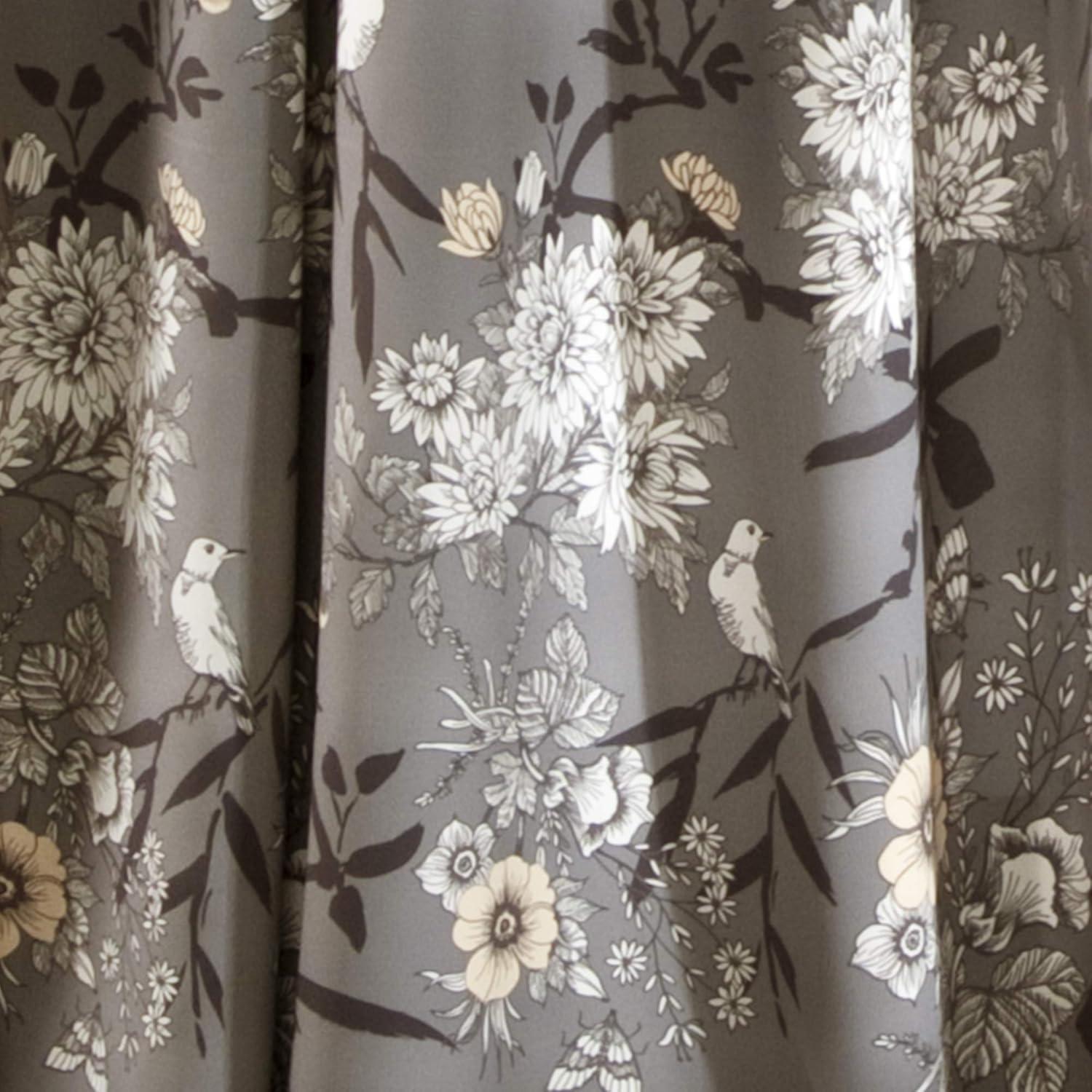 Botanical Garden Polyester Room Darkening Curtain Pair