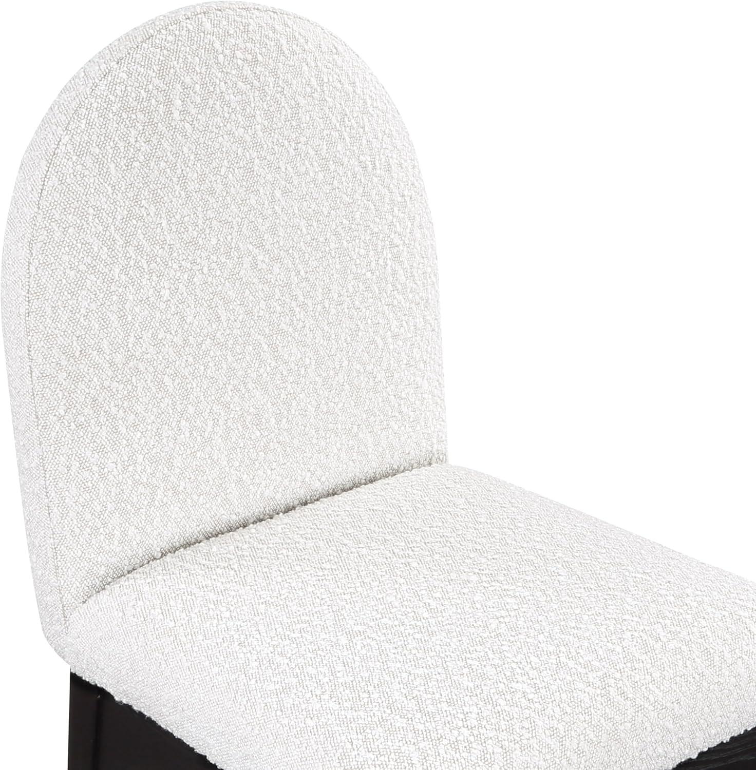 Meridian Furniture Waldorf Cream Boucle Fabric Dining Side Chair