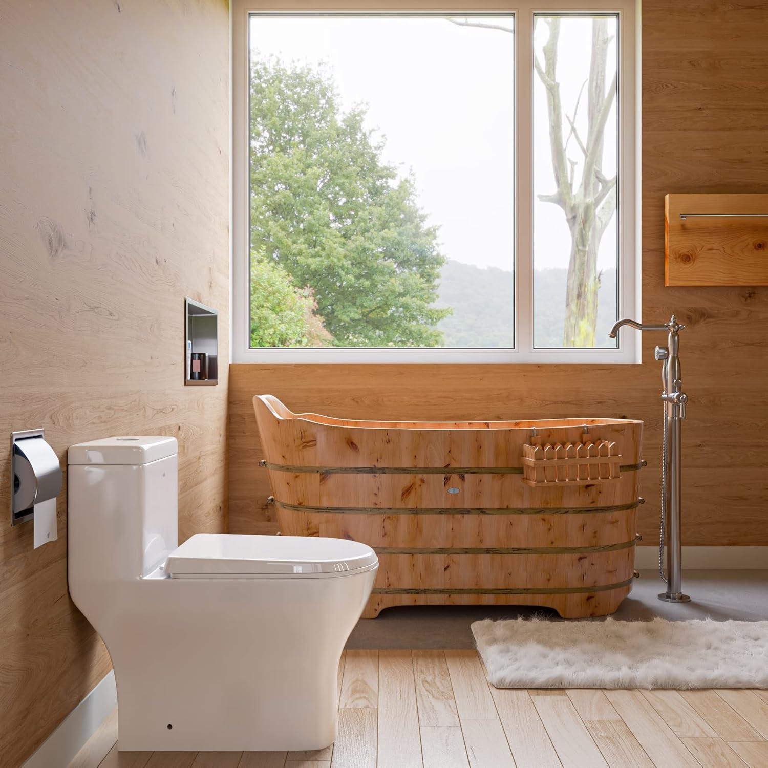 59'' x 25.6'' Freestanding Soaking Solid Surface Bathtub