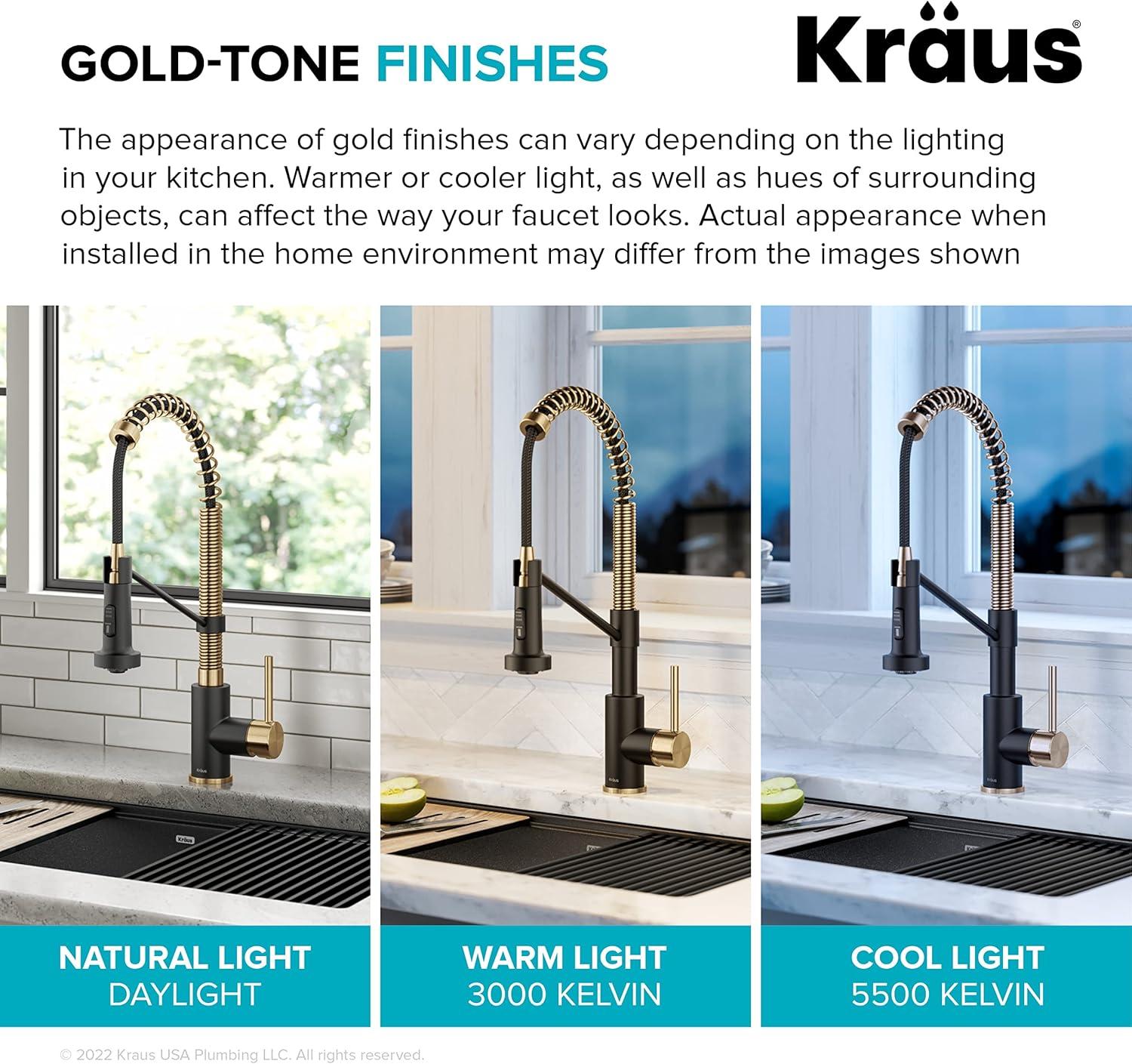 KRAUS Bolden Commercial Style 2-Function Single Handle Pull Down Kitchen Faucet