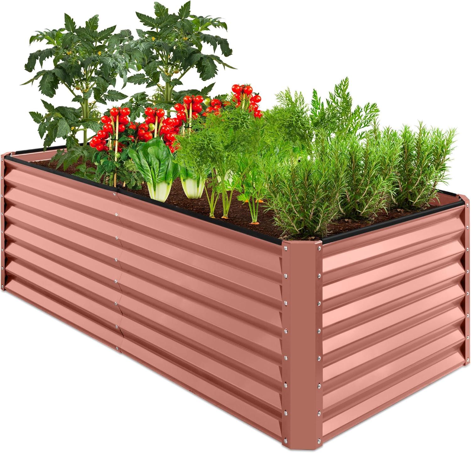 6x3x2ft Outdoor Metal Raised Garden Bed,Rectangle-Charcoal