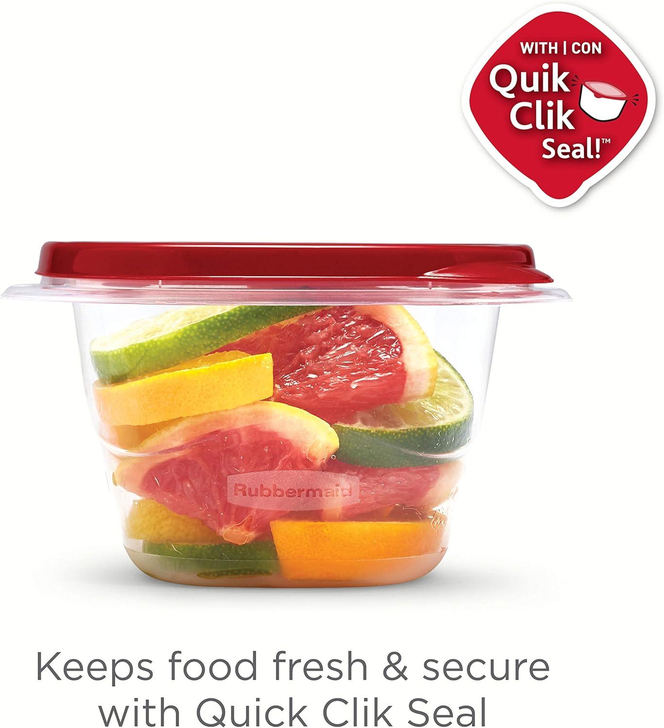 Rubbermaid Ruby Red Plastic Freezer Safe Food Storage Container (26 Count)