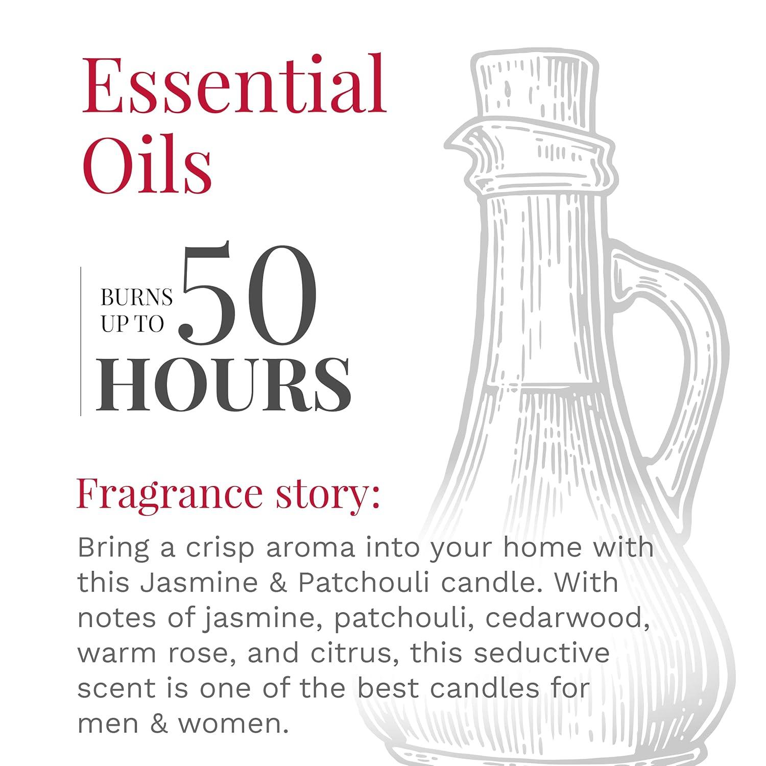 Candle Lite 251058 9 oz Jasmine & Patchouli Jar Candle with Gray Wood Lid
