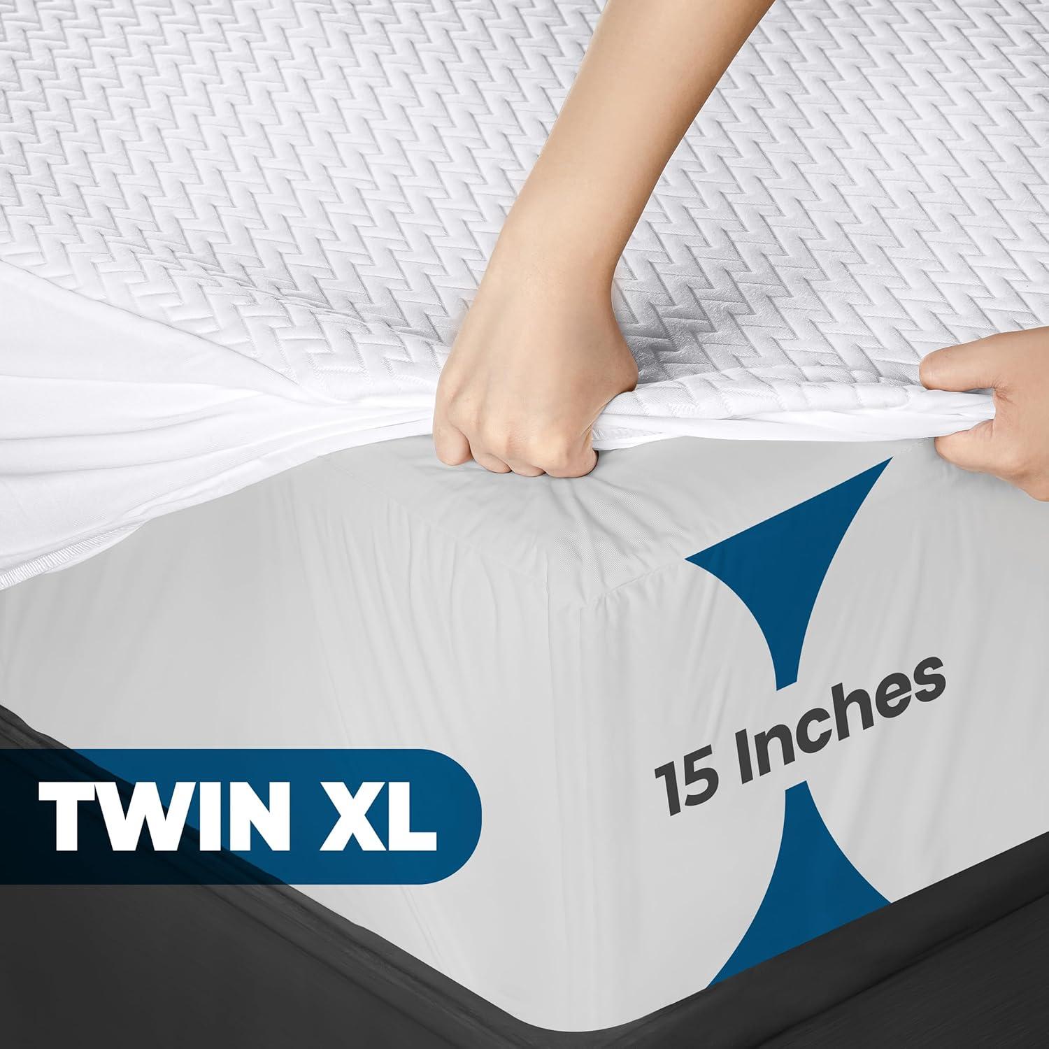 Utopia Bedding Waterproof Mattress Protector Full Size, Premium 3D Air Soft Fabric Mattress Cover, Fits 15 Inches Deep, Breathable, Fitted Style with Stretchable Pockets