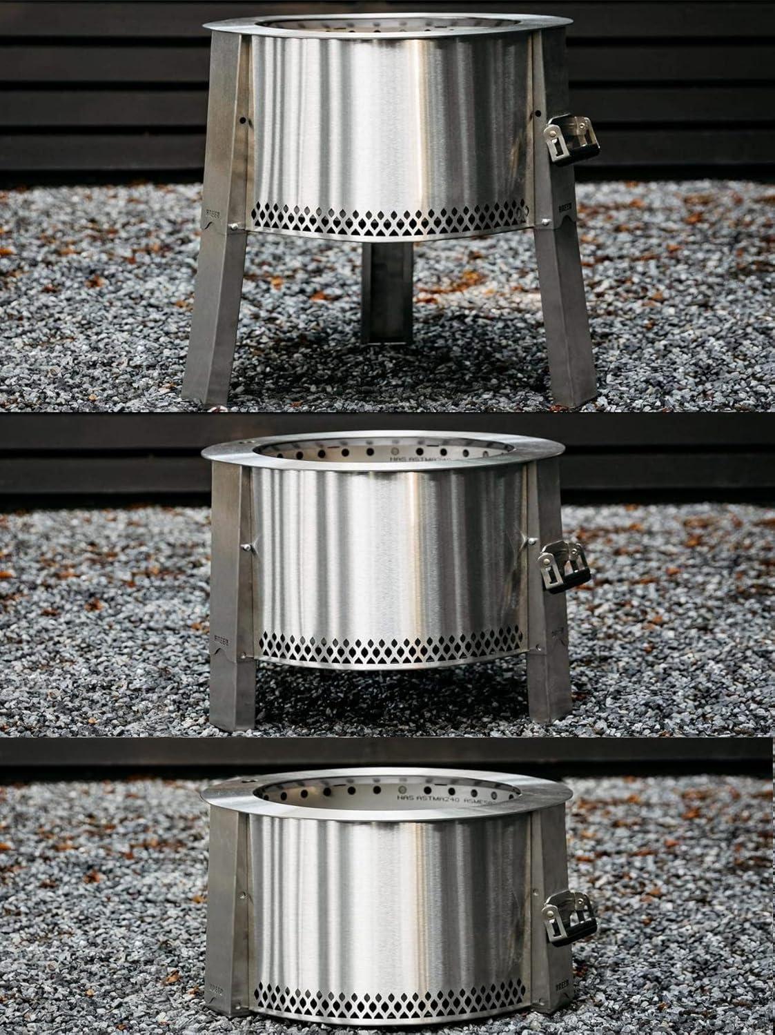 Breeo Multi-Fuel Stainless Steel Fire Pit Portable wih Smokeless Weather Resistant