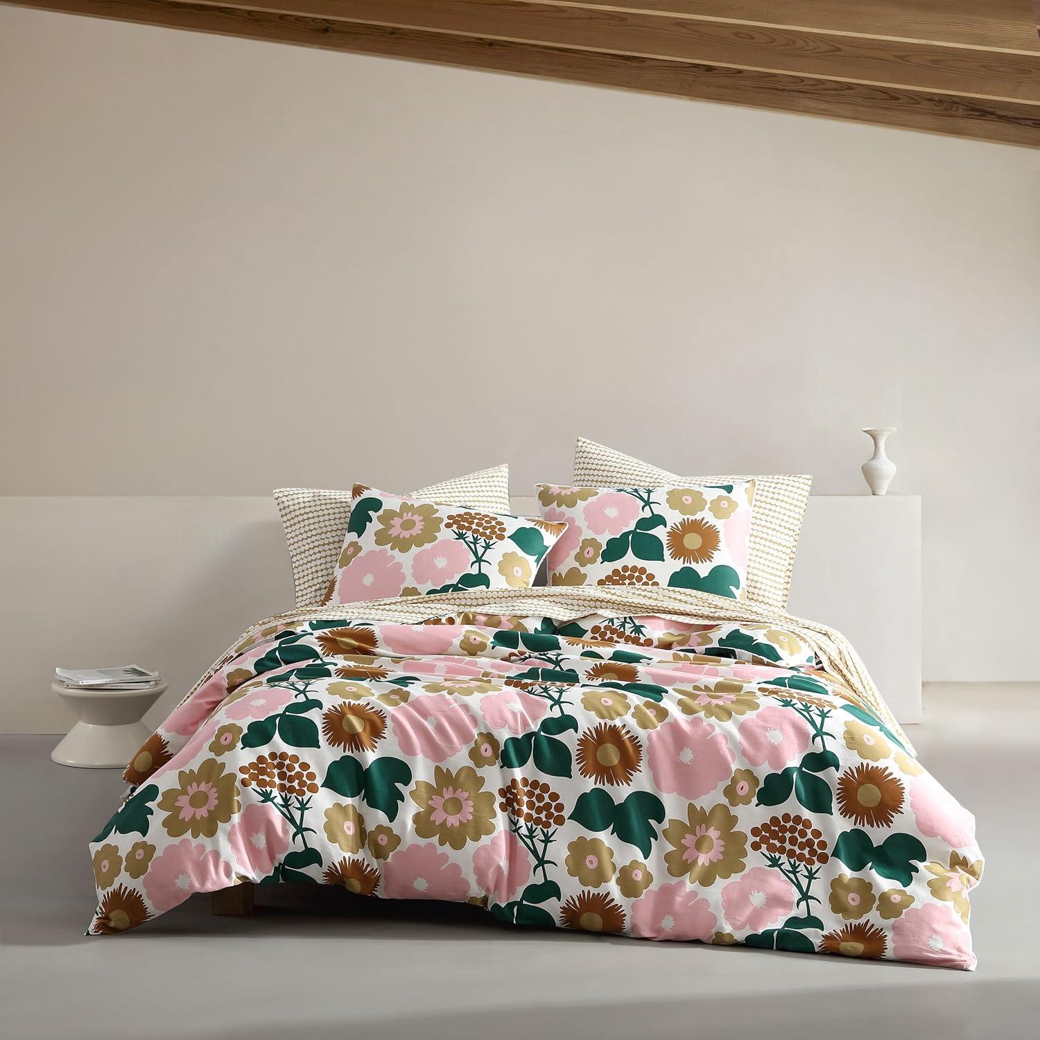 Marimekko Pieni Kukkatori Pink Cotton Duvet Cover Set