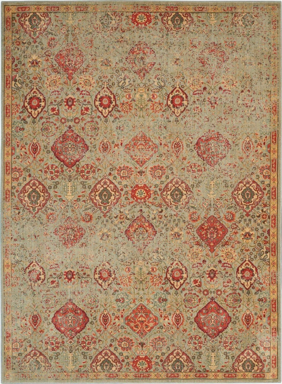 Somerset Vintage Bohemian Light Green 7'9" x 10'10" Area Rug