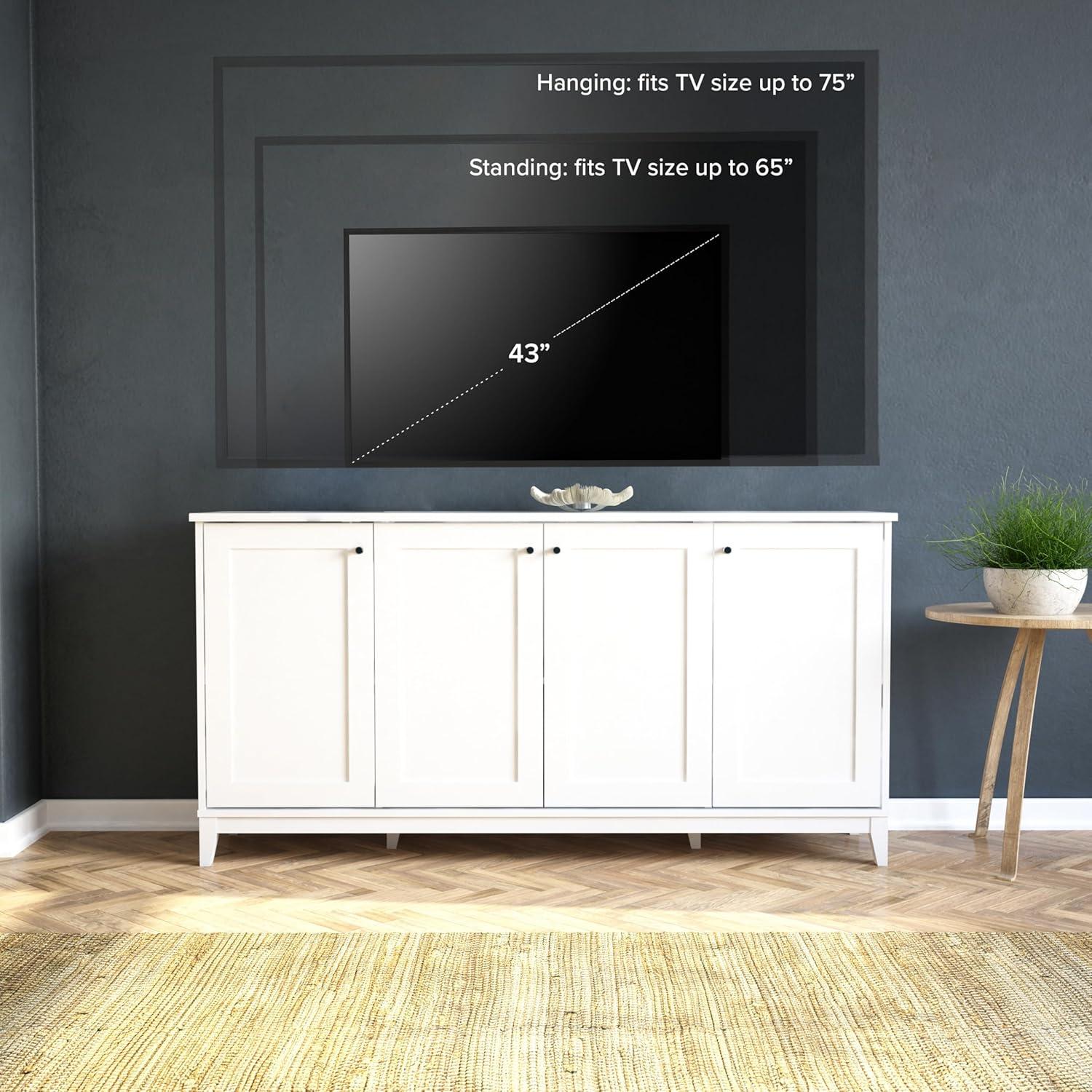 Millwood Pines Gonroff 4 Panel Door Console Table Storage Cabinet with Doors and Shelves, Sideboard Storage Cabinet