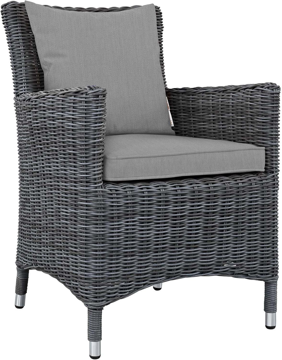 Modway Summon Wicker Rattan Outdoor Patio Dining Armchair