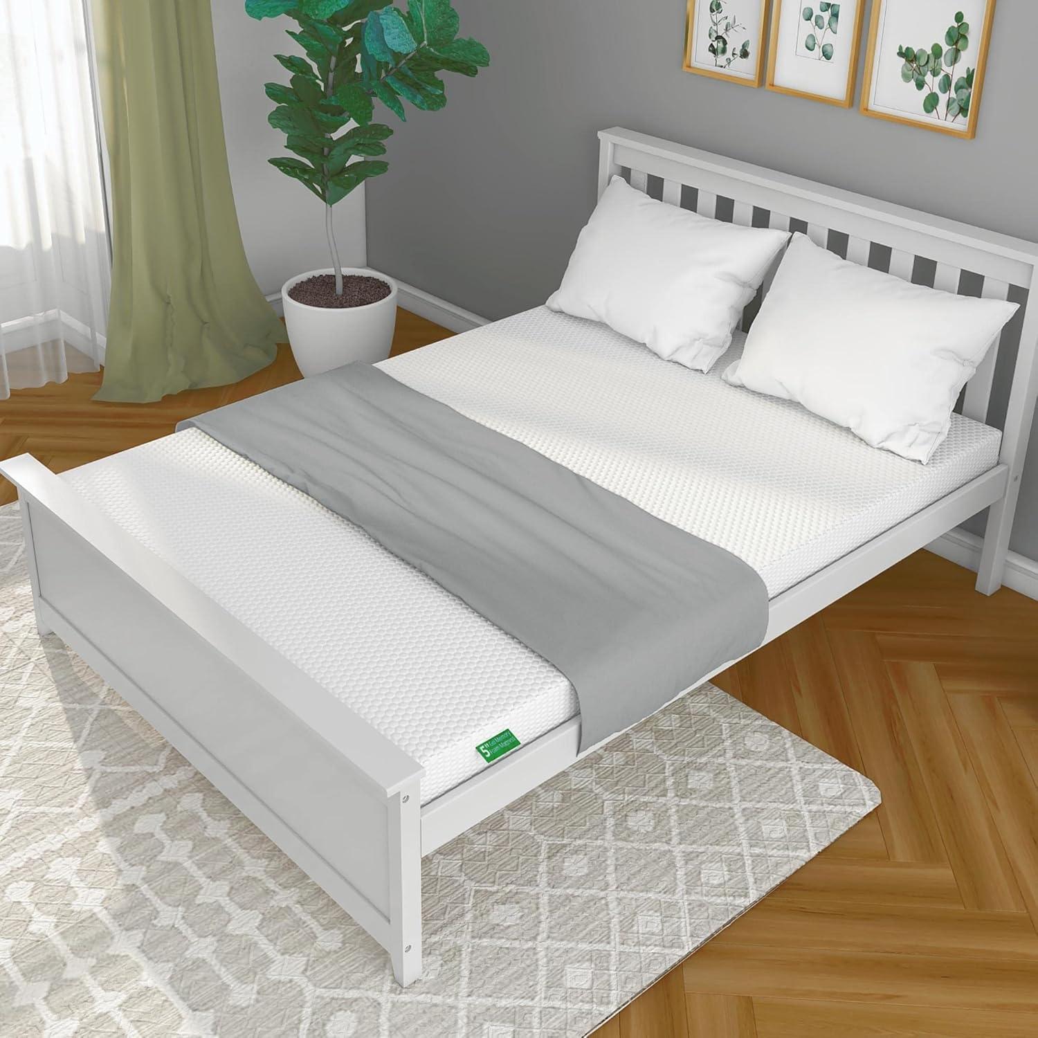 Full Size White Memory Foam Mattress with Breathable Cotton Cover