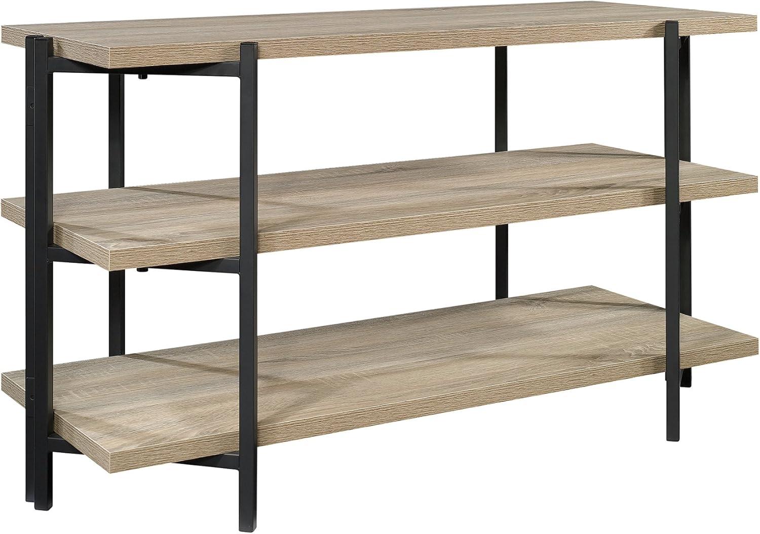 North Avenue TV Stand for TVs up to 42" Dark Brown - Sauder: Rustic Oak Console, 2 Shelves, Metal Frame