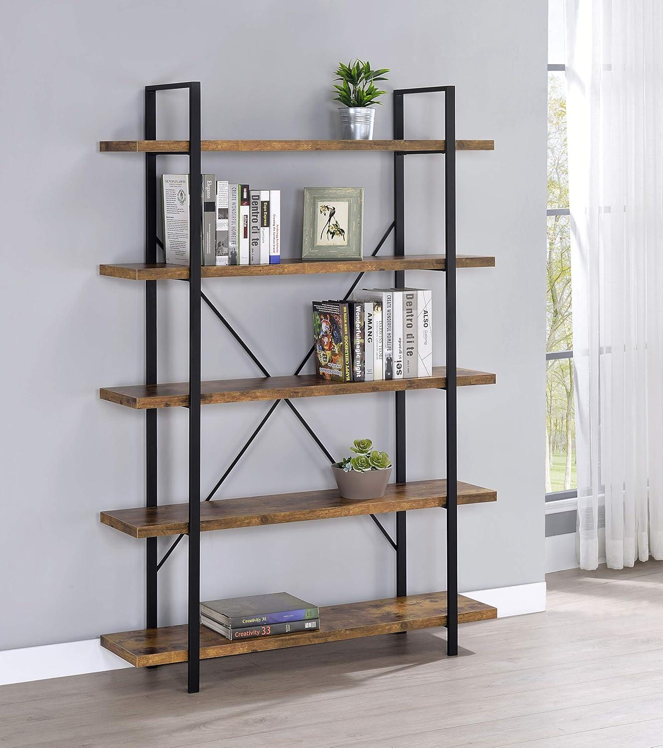 70" Cole 5 Shelf Bookcase with Frame - Coaster