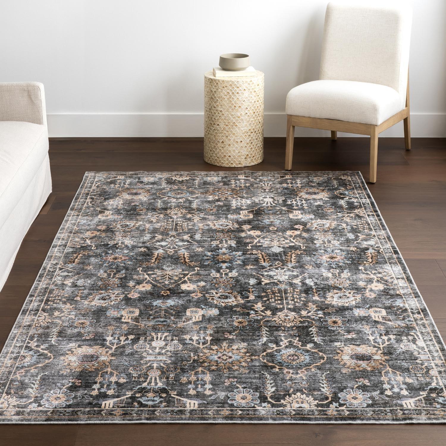 Nuloom Benica Multi Medallion Machine Washable Indoor Area Rug, 8' x 10', Greys