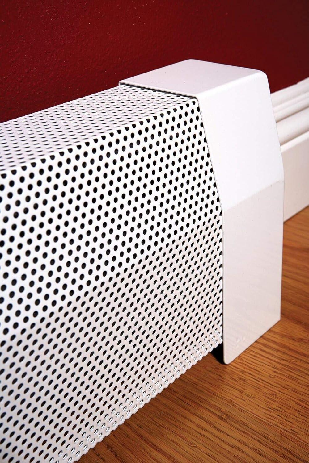 EZ Snap Covers 10 Foot White Standard Height 7 1/2" Baseboard Heater Cover Kit with 2 Closed End Caps & Brackets - For HYDRONIC Baseboard Heat