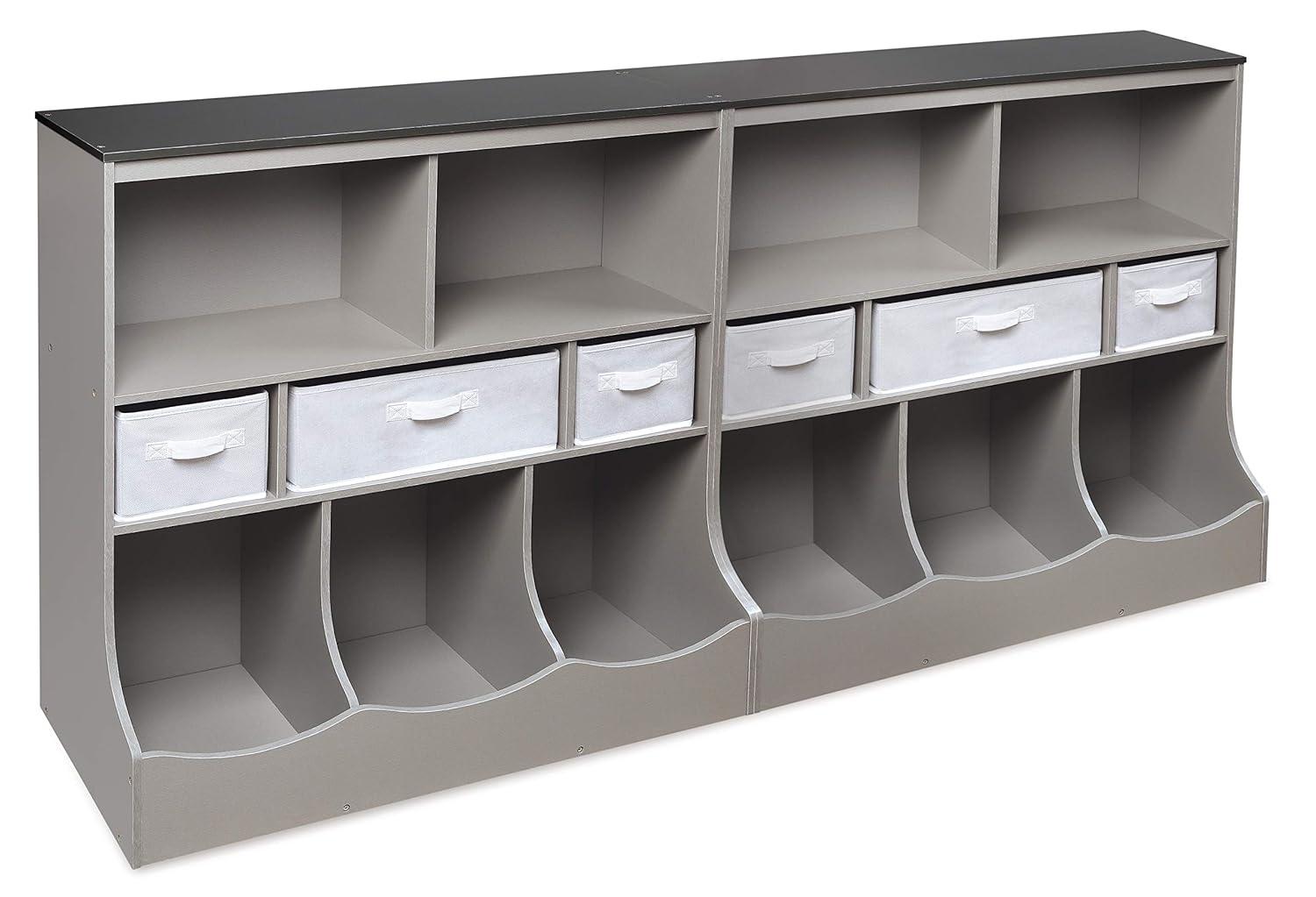 Badger Basket Combo Bin Storage Unit with Three Baskets  (Gray)
