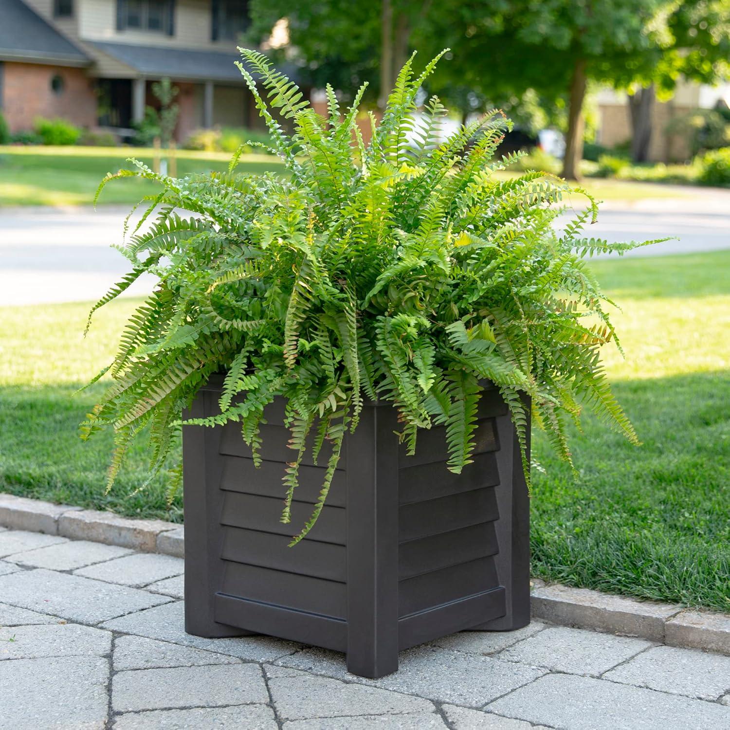 Mayne Inc. Lakeland Square Resin Planter with Water Reservoir