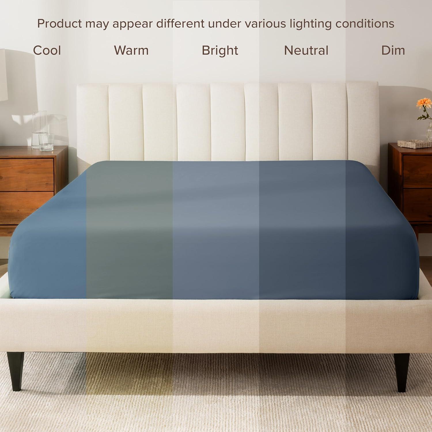 Bare Home 260 Thread Count Organic Cotton Percale Fitted Sheet