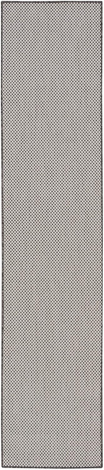 Nourison 2'2" x 10' Courtyard Modern Easy Care Flatweave Indoor Outdoor Runner Rug Ivory/Charcoal