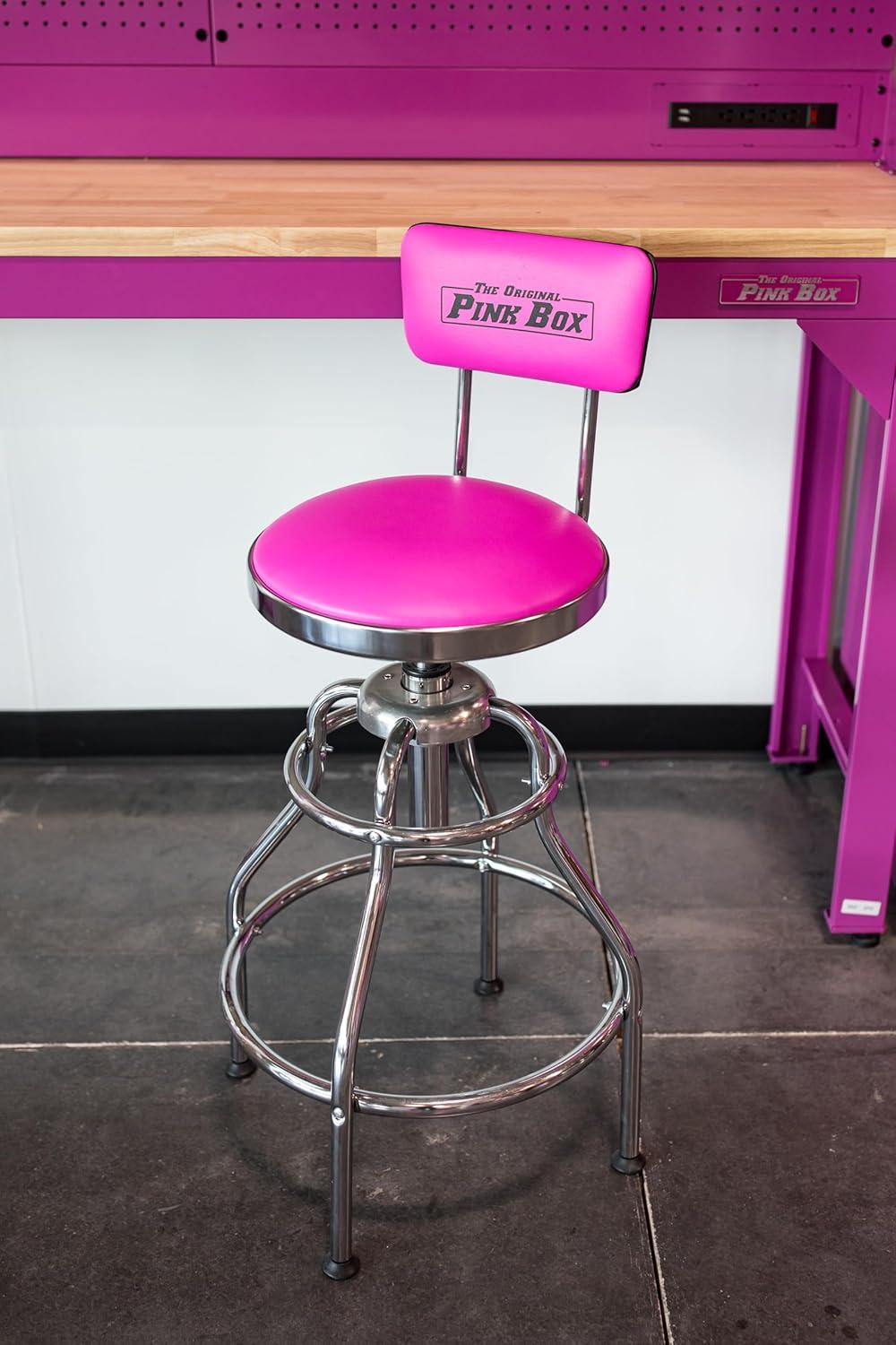 The Original Pink Box Swivel Upholstered Adjustable Height Counter Stool with Metal Frame