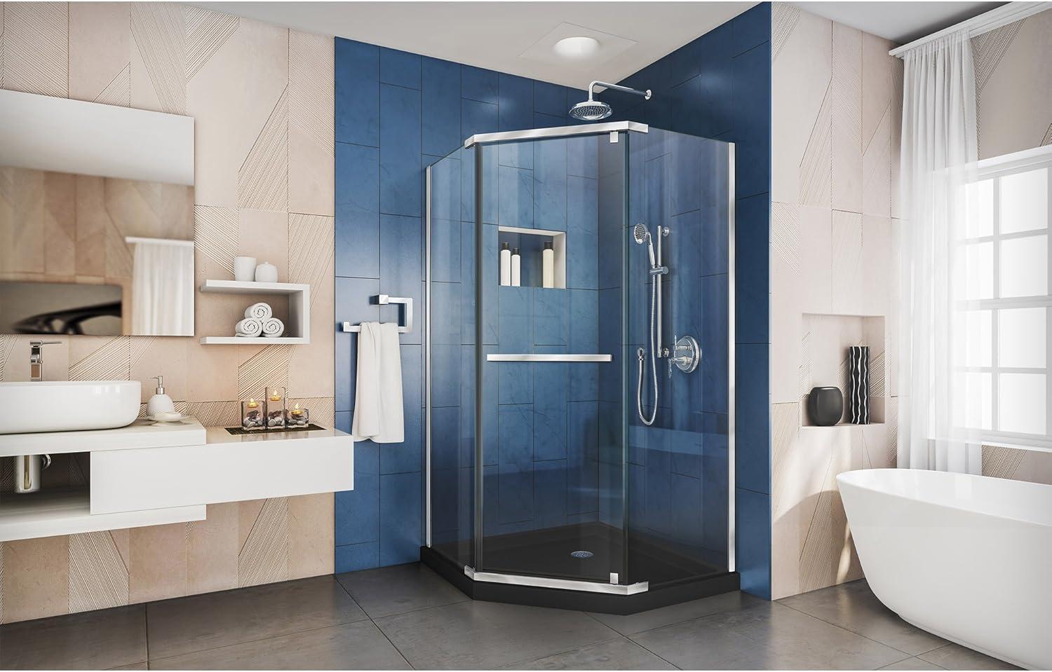 DreamLine Prism 38" W x 38" D x 74.75" H Frameless Neo-Angle Shower Enclosure with Base Included