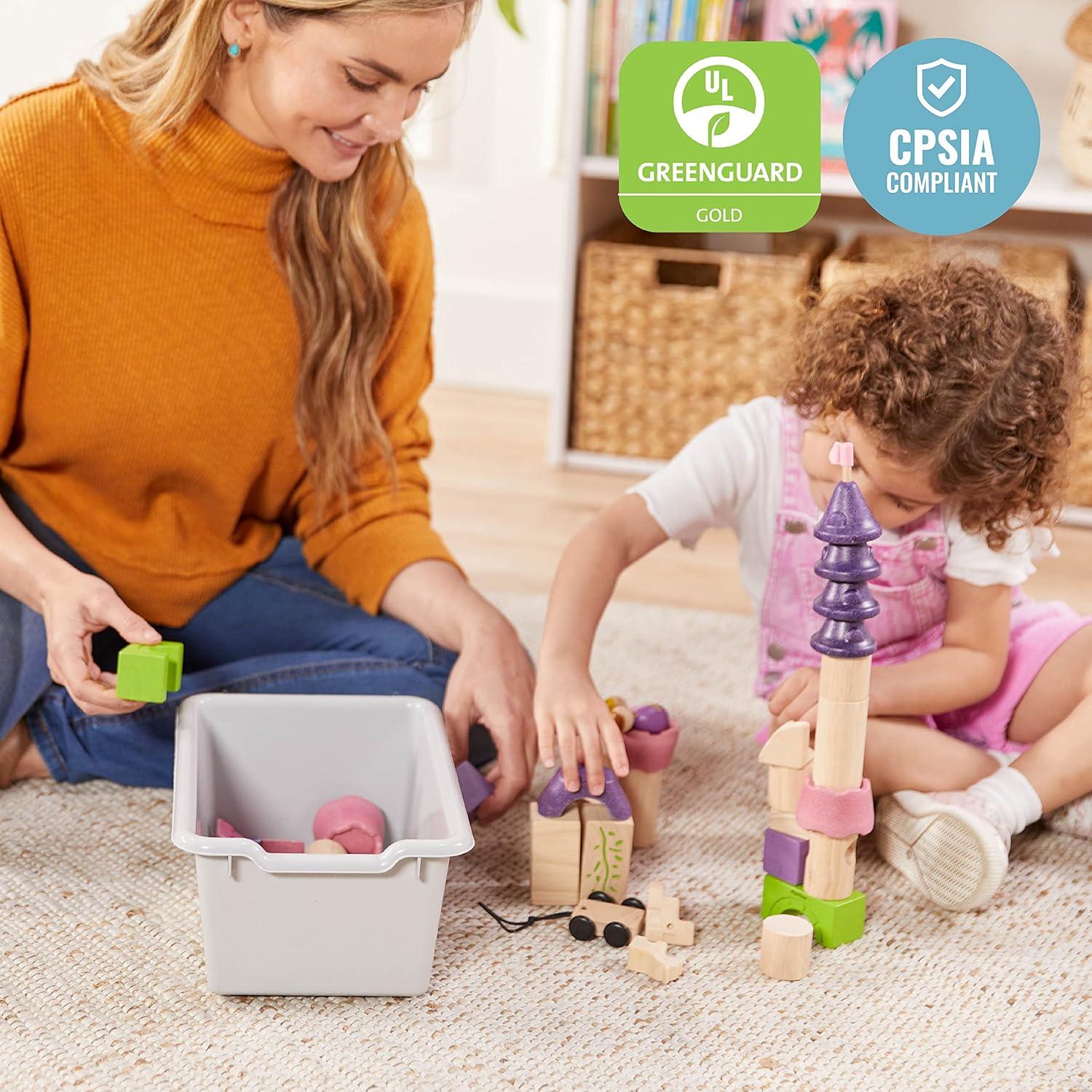 ECR4Kids ECR4Kids Scoop Front Storage Bin, Multipurpose Organization, 5-Piece (Set of 5)