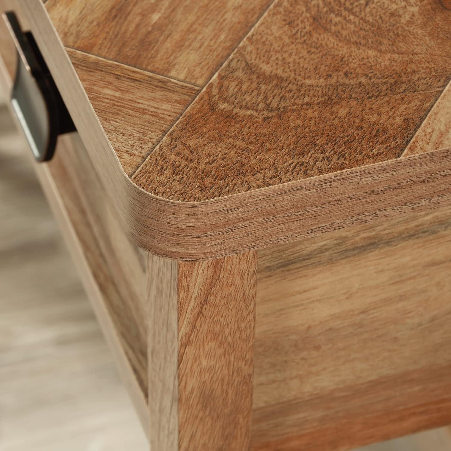 Sindoori Mango Herringbone Vanity Table with Mirror and Drawers