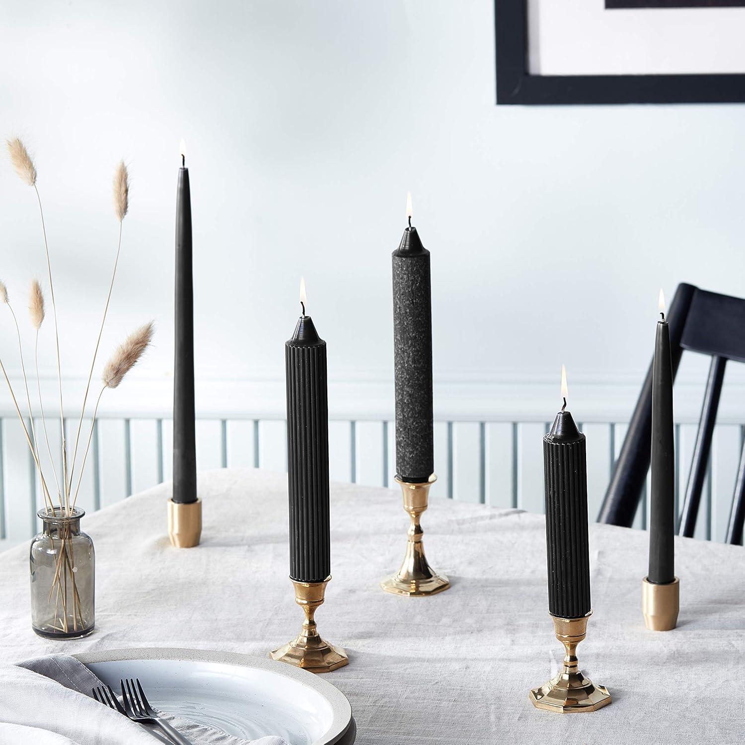 12 Piece Unscented Taper Candle Set