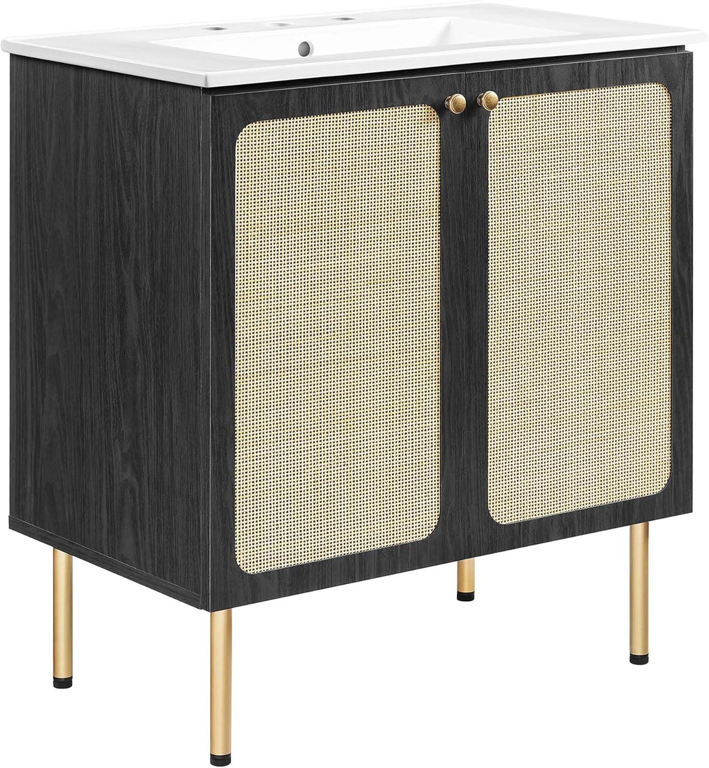 Modway Modway Chaucer 30'' Single Bathroom Vanity with Wood Top