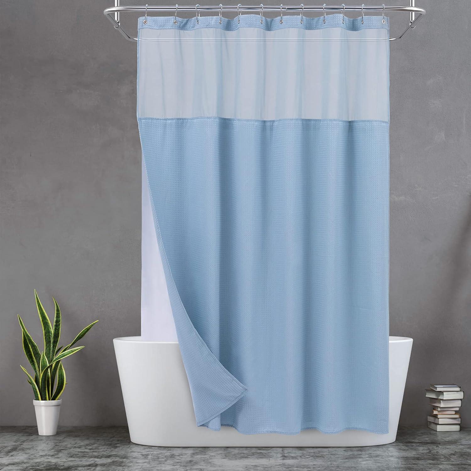 Harnage Shower Curtain with Hooks Included and with Liner Included