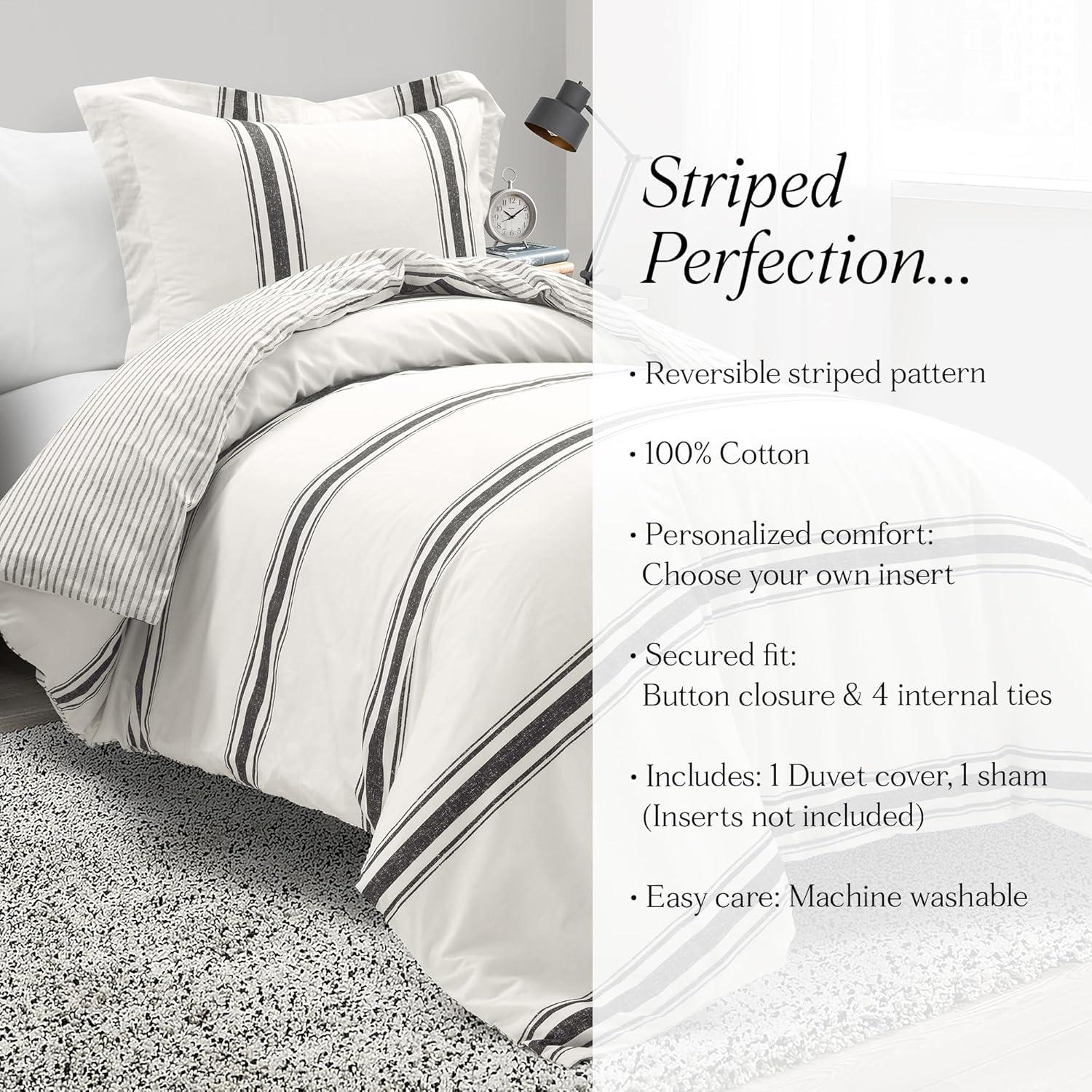 Standard Cotton 460 TC Reversible 3 Piece Duvet Cover Set