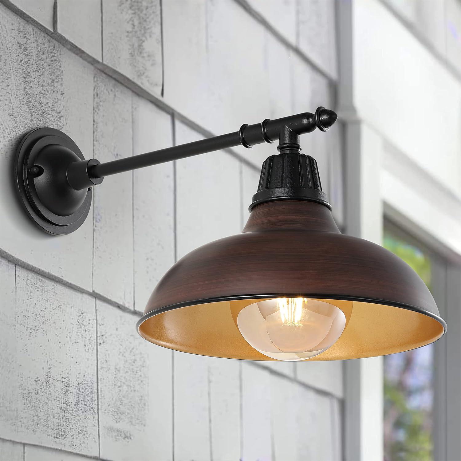 Wallace 12.25" Industrial Black and Copper Metal Sconce