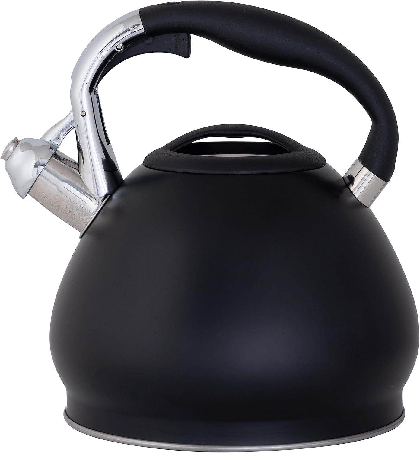 Depot Esh 10 Cup Stainless Steel Tea Kettle in Black