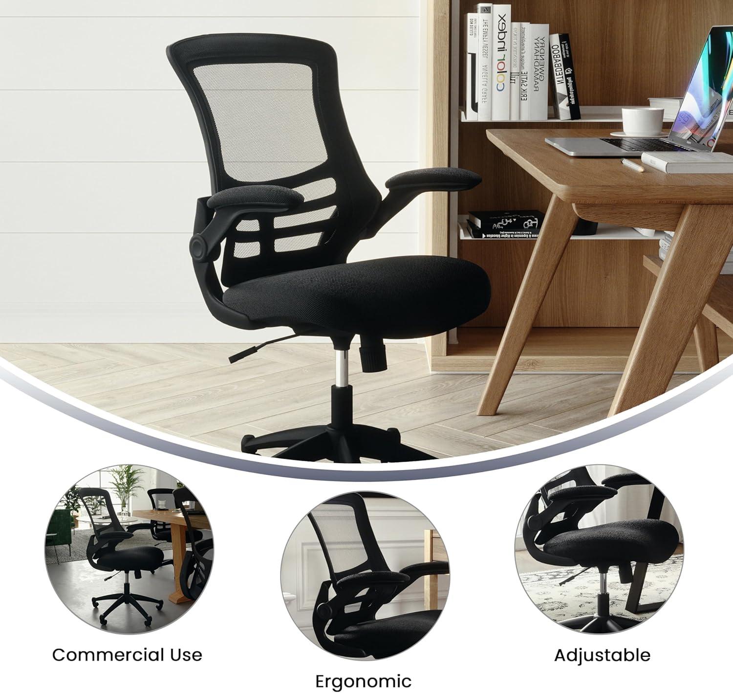 Jayetta Mid-Back Mesh Swivel Ergonomic Office Chair with Flip-Up Arms