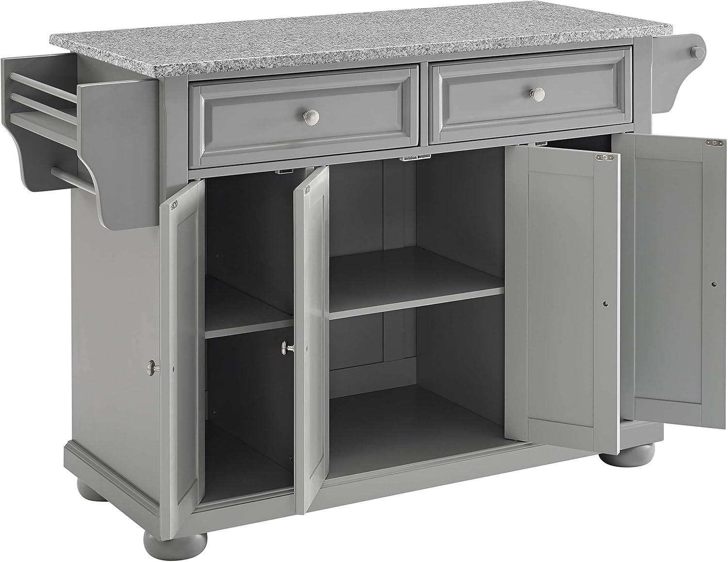 Alexandria Vintage Gray Granite Top Kitchen Island