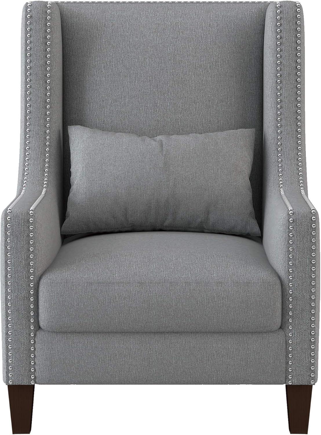 Lexicon Keller Upholstered Wingback Chair in Light Gray