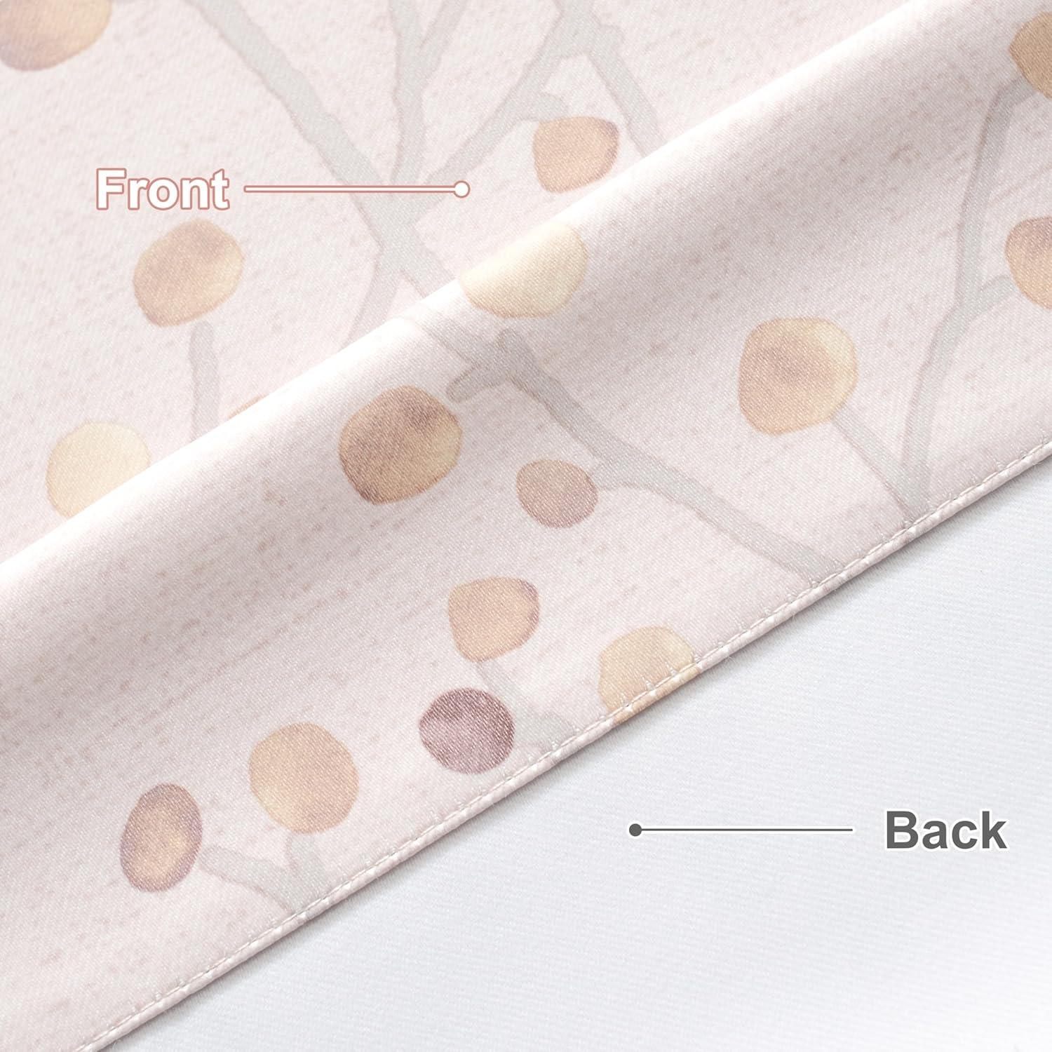 DriftAway Harper Floral Pattern Window Treatment Valance, Rod Pocket, 50"x18"+2" Header (Beige)