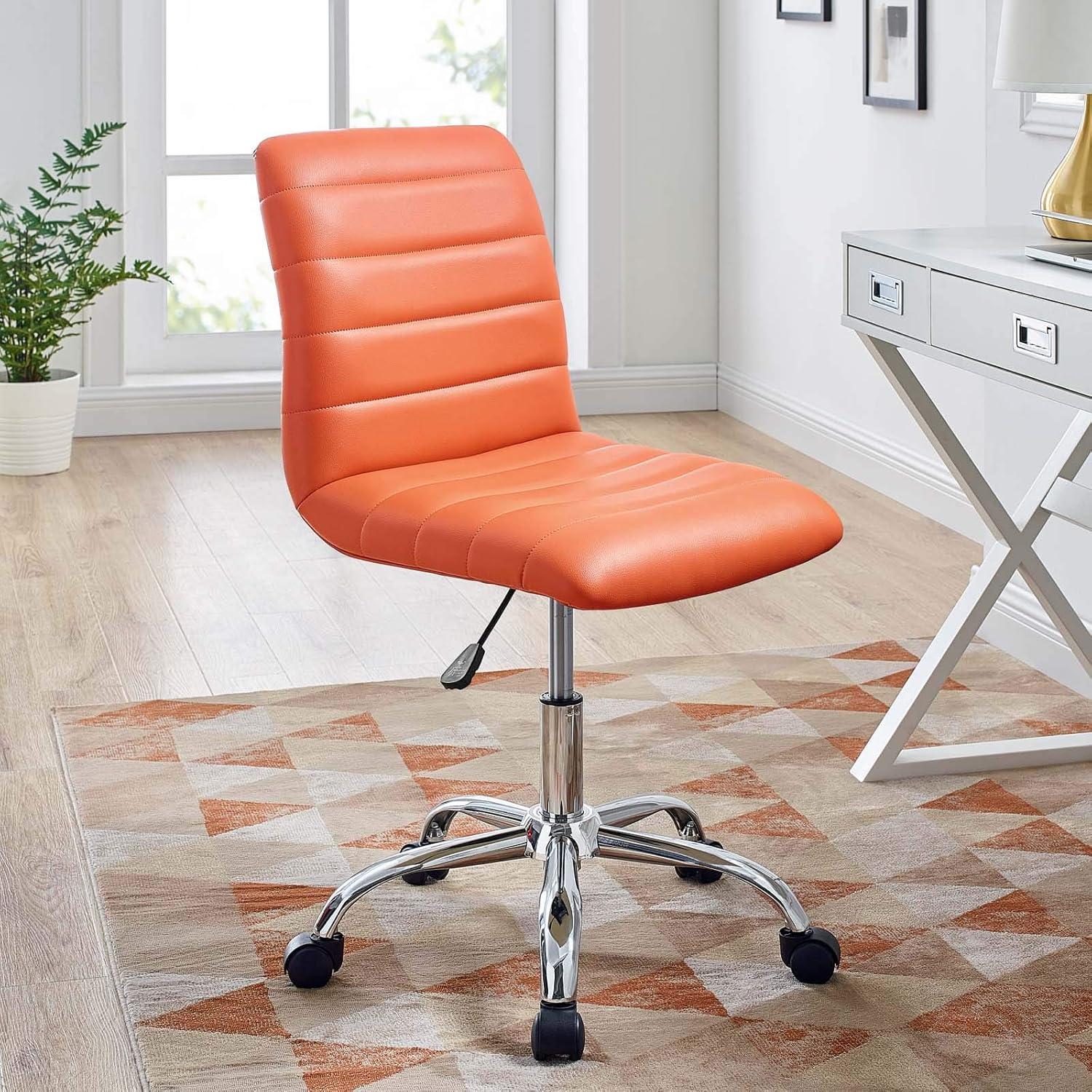 Ripple Armless Mid Back Vinyl Office Chair by Modway