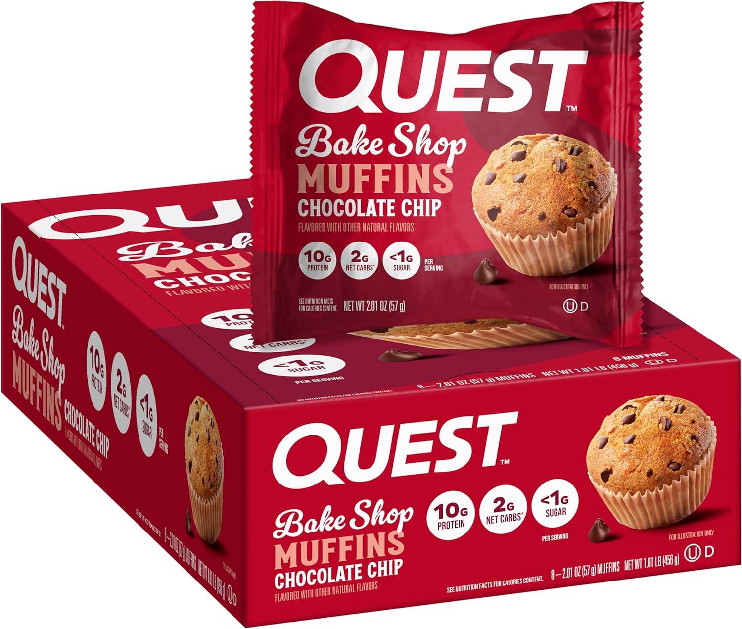Quest Nutrition Bake Shop Muffin - Chocolate Chip - 8ct