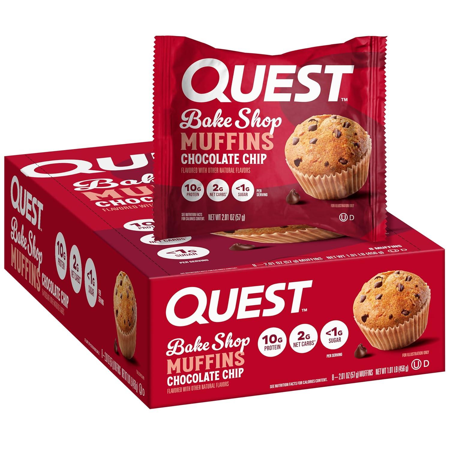 Quest Nutrition Bake Shop Muffin - Chocolate Chip - 8ct