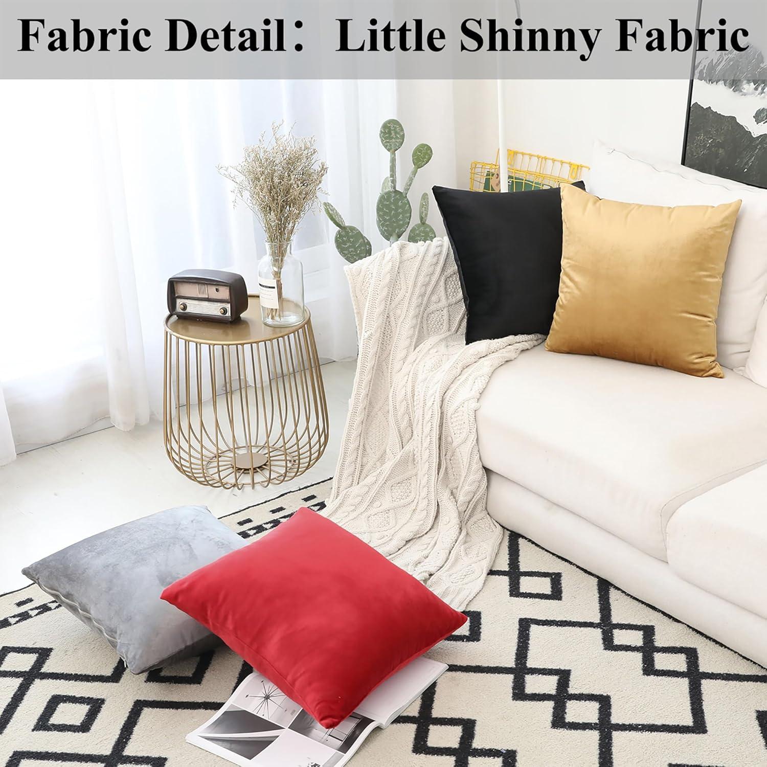 Porch & Den  Cosner Microfiber Velvet Throw Pillow Covers (Set of 2) Cherry red 18" x 18"