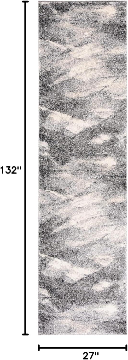 Retro RET2891 Power Loomed Indoor Runner Rug - Grey/Ivory - 2'3"x11' - Safavieh.
