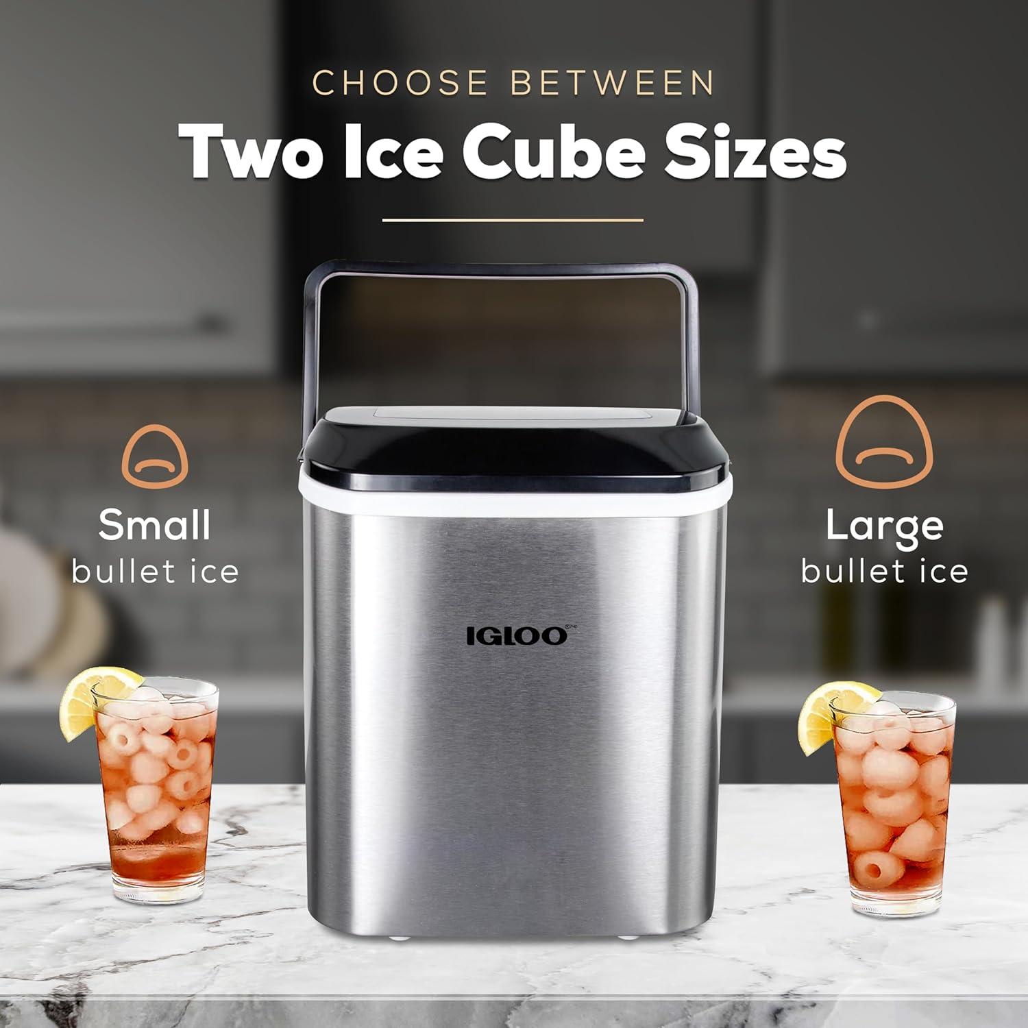 Igloo 26-Pound Automatic Self-Cleaning Portable Countertop Ice Maker Machine With Handle