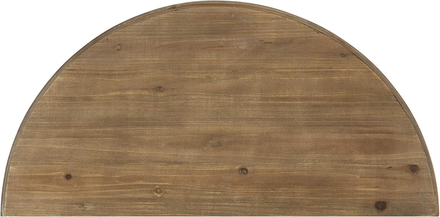 Kate and Laurel Linsley Half Circle Wood Console Table, 30x15x31, Rustic Brown