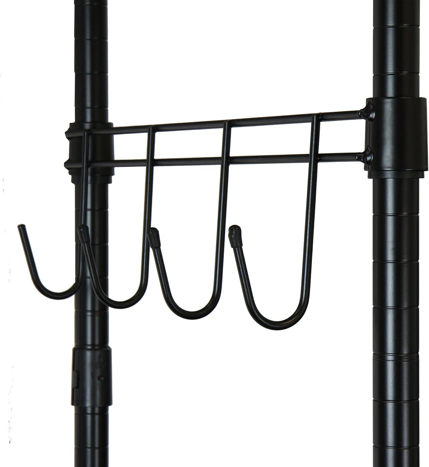 Oceanstar Garment Rack with Adjustable Shelves with Hooks