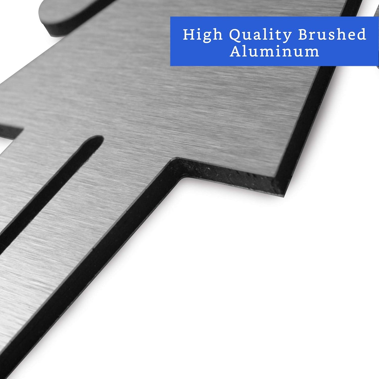 Brushed Aluminum Men's and Women's Bathroom Sign Figure Set - Men and Women Modern Restroom Sign - Bathroom Door Signs - Restroom Signs for Business - Bathroom Signage