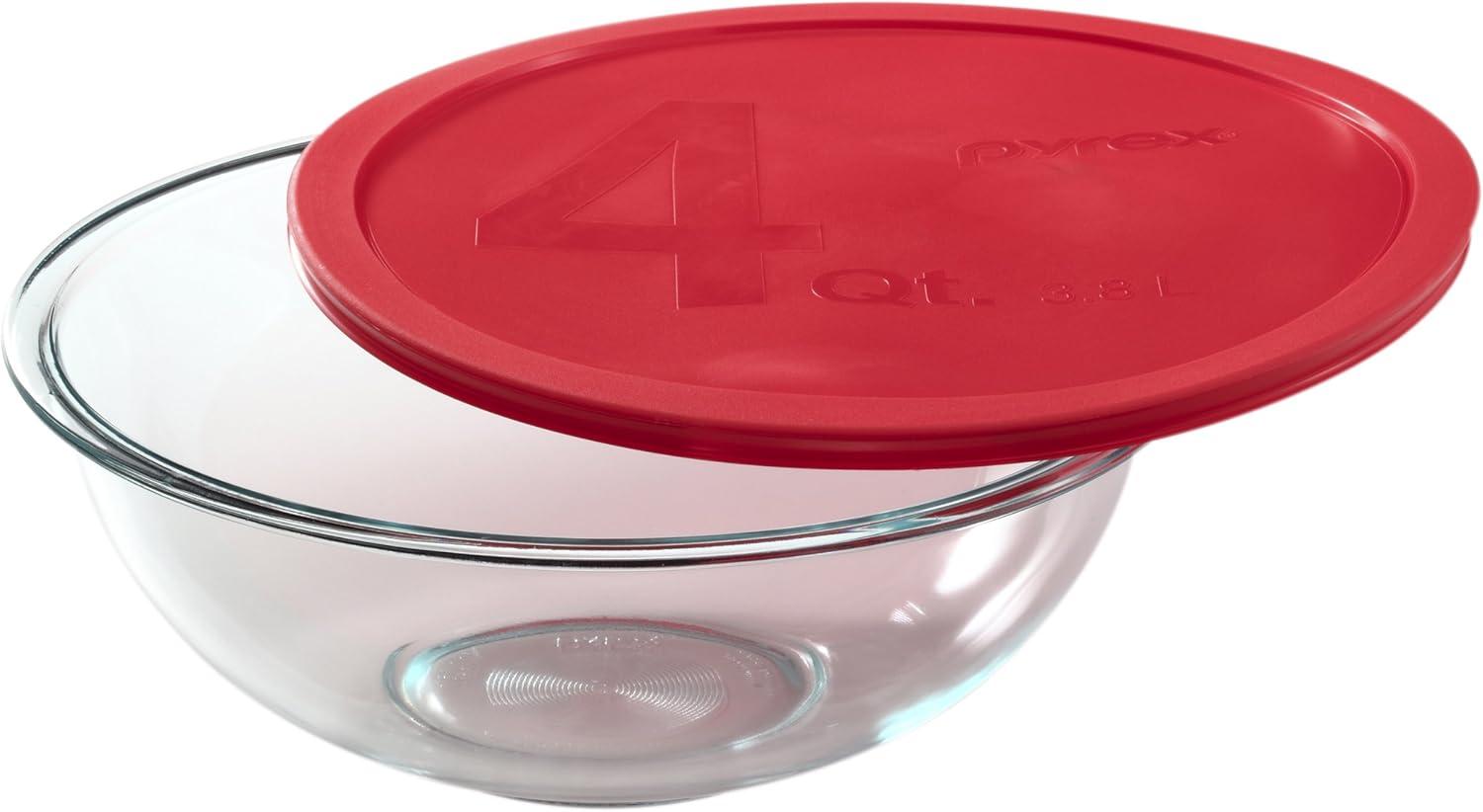Pyrex 4-quart Mixing Bowl with Red Lid