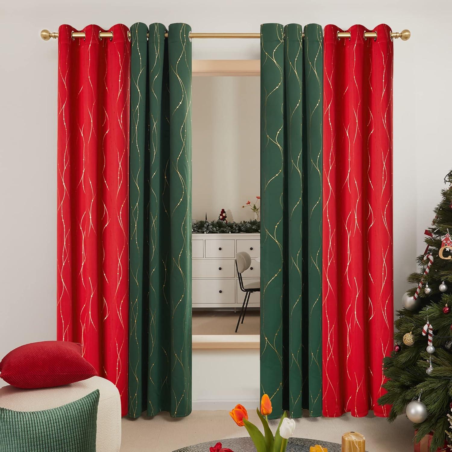 Deconovo Blackout Curtains - Thermal Insulated, Noise-Reducing Window Drapes for Bedroom, Living Room -2 Panels, Red, 42W x 54L