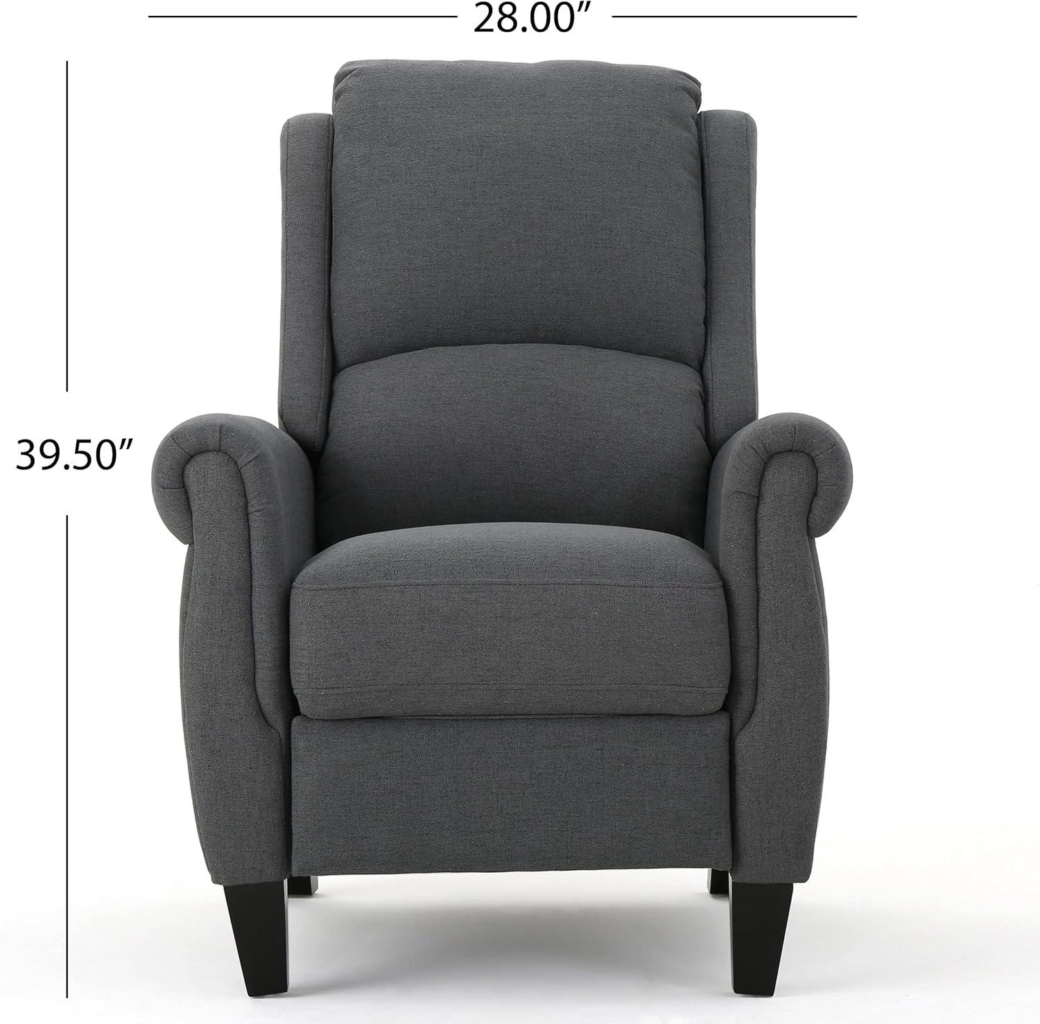 Harrah Fabric Recliner, Charcoal